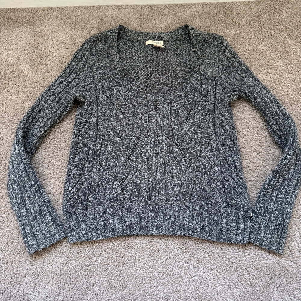 DKNY jeans petites swoop neck gray sweater size small